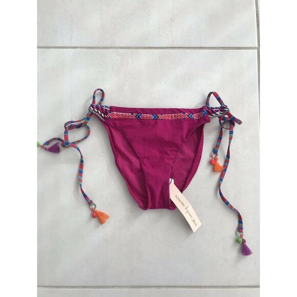 Nanette Lepore Vamp Side Ties Tassel String Bikini Bottom - Picture 1 of 8